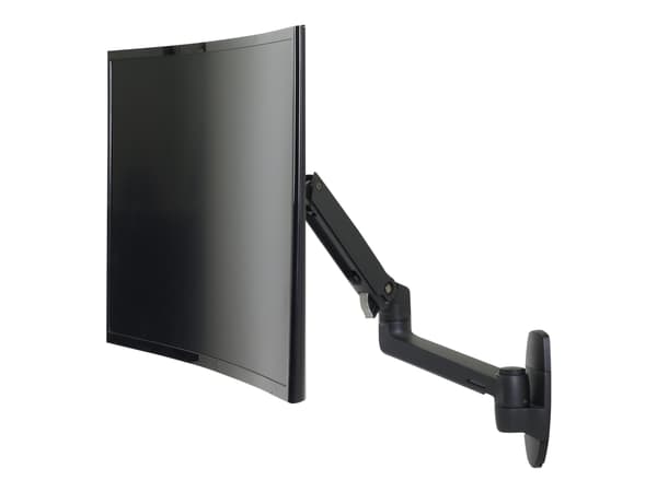 Ergotron LX - Monteringssats (vridbar arm, förlängningsadapter, fästbas för vägg) - för LCD-display - mattsvart - skärmstorlek: upp till 34 tum - väg Svart