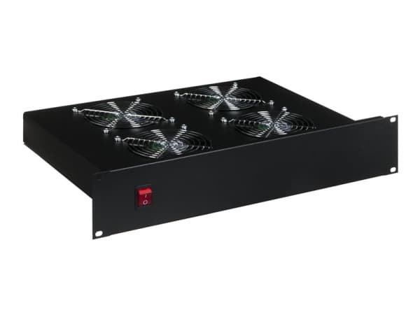 Triton 19" Horizontal fan unit - 4 fans, Svart