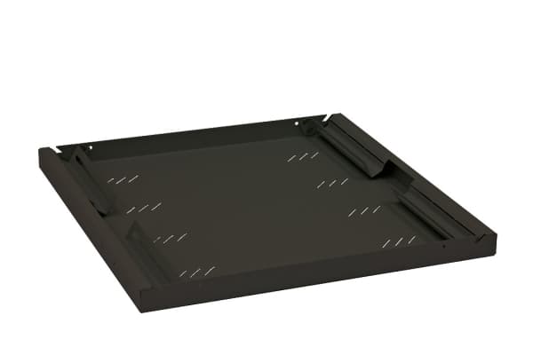 Triton Shelf with perforation 1U 850mm, Musta, 80 kg, 1U, 850 mm