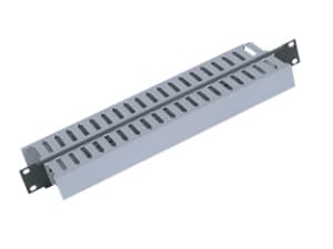 Triton 19" panel 1U with 2x cable trunking, Svart, 1U