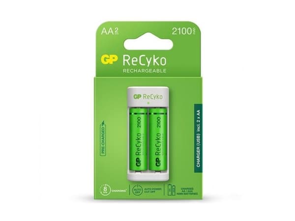 GP Batteries B51214, Nikkelmetallhydrid (NiMH), AA, AAA, 2 stykker, Batterier medfølger