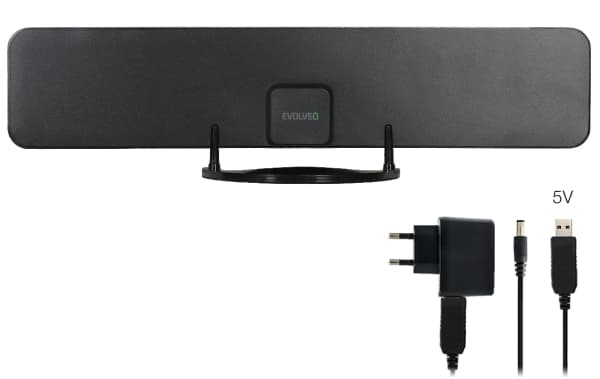 Evolveo Xany 2B LTE, Innendørs, Sort, 43 dB, DVB-T, DVB-T2, UHF, VHF, IEC