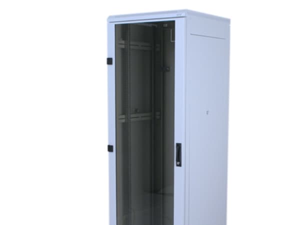 Triton 19" Rack 45U/ 600x1000 Glass door, Frittstående hylle, 400 kg, 100,9 kg, Grå