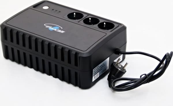 EUROCASE UPS EA200PRO + 600VA ren sinusbølge (3x stikkontakt)