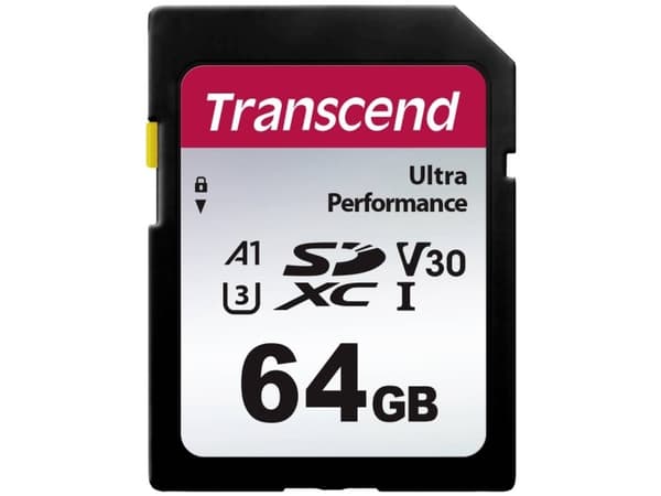 Transcend 340S - Flashminnekort - 64 GB - A1 / Video Class V30 / UHS-I U3 - SDXC UHS-I