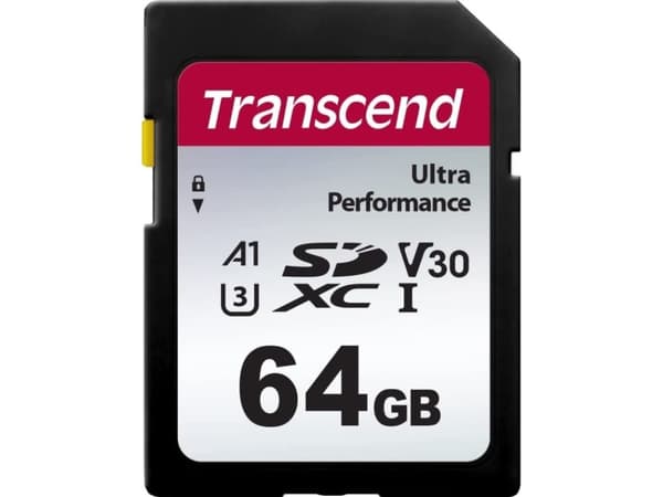 Transcend 340S - Flashminnekort - 64 GB - A1 / Video Class V30 / UHS-I U3 - SDXC UHS-I