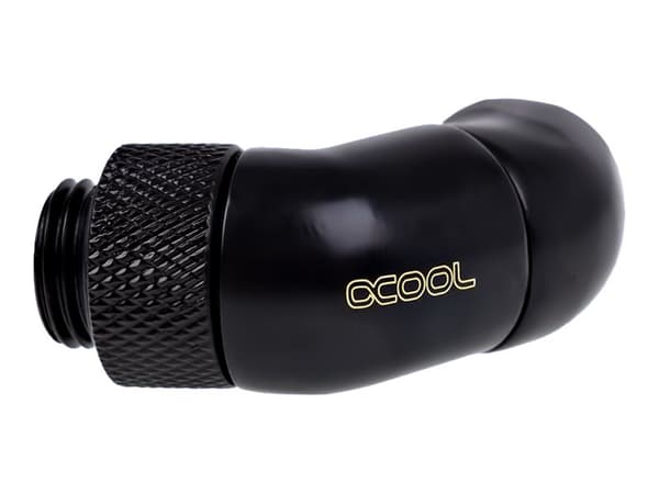 Alphacool Eiszapfen Connector Series Double 45° Angle Adapter - Vinklet armaturadapter for væskekjølesystem - mørkesvart