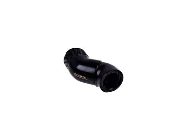 Alphacool Eiszapfen Connector Series Double 45° Angle Adapter - Vinklet armaturadapter for væskekjølesystem - mørkesvart
