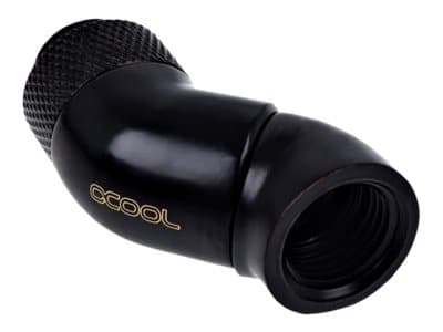 Alphacool Eiszapfen Connector Series Double 45° Angle Adapter - Vinklet armaturadapter for væskekjølesystem - mørkesvart
