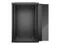 Miniatyrbilde 3 av 5: Netrack - Rack skap - veggmonterbar - svart - 18U - 19"