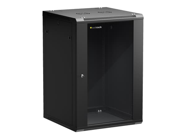 Netrack - Rack skap - veggmonterbar - svart - 18U - 19"
