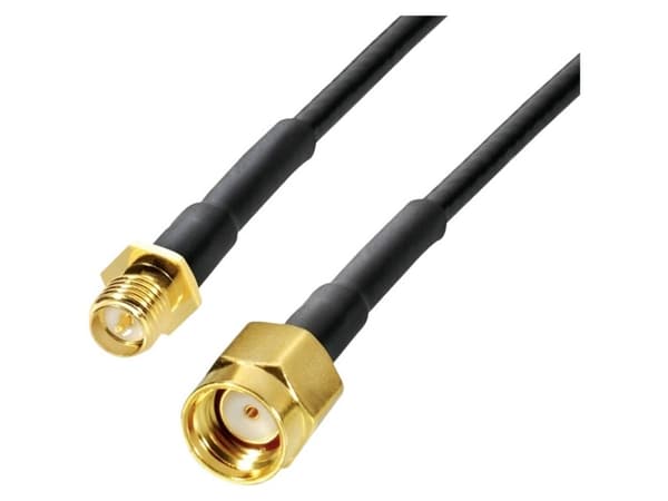 Wittenberg Antennen WLAN-antenner Forlængerkabel [1x SMA-reverse-tilslutning - 1x SMA-reverse-stik] 10 m Sort