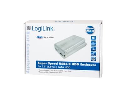 LogiLink UA0107A, 3.5", SATA, Serial ATA II, 5 Gbit/s, Hot-swap, Sølv