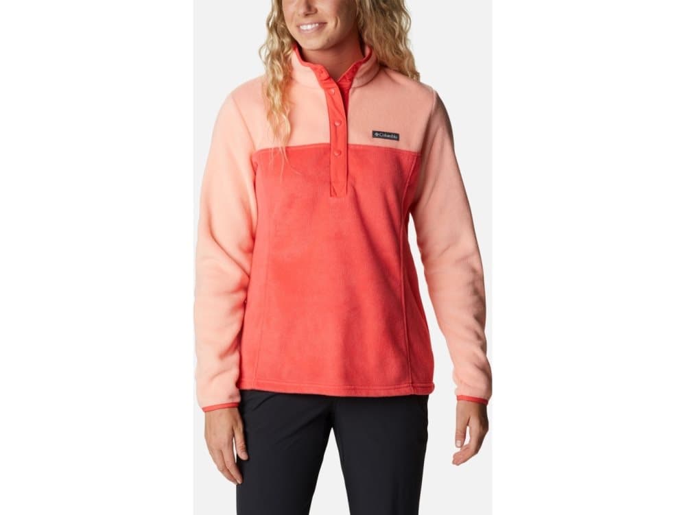 Columbia Women's Fleece Benton Springs 1/2 Snap Red Hibiscus, C r.S