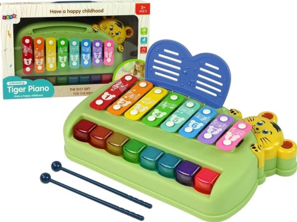 LeanToys Fargerike Løve Piano For Barn Cymbaler Keys