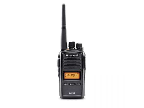 Midland G18 Pro, Professionel mobilradio (PMR), 99 kanaler, 446.00625 - 446.19375 Mhz, 12000 m, LCD, Lithium-Ion (Li-Ion)