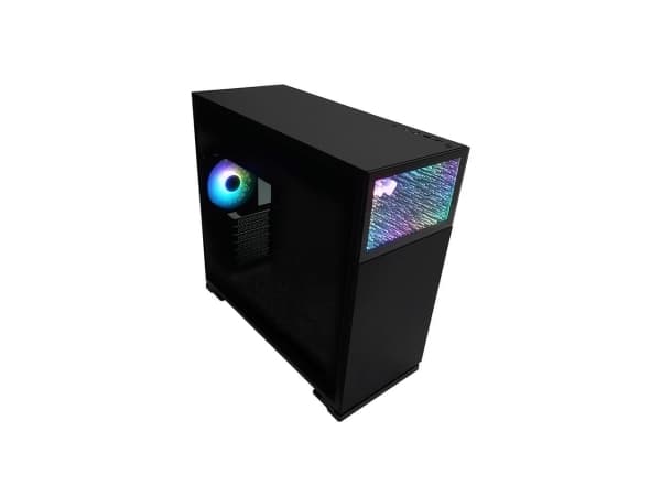 IN WIN 1 Series N127 - Mid tower - ATX - genomskinlig sidopanel (härdat glas) - ingen strömförsörjning (ATX12V/ PS/2) - svart - USB/ljud