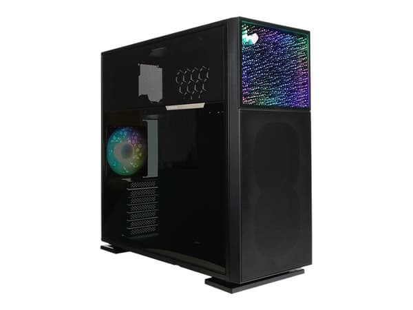 IN WIN N515 - Mid tower - utvidet ATX (E-ATX) - sidepanel med vindu (herdet glass) - ingen strømforsyning (ATX12V) - svart - USB/lyd Sort