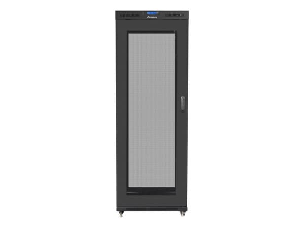 Lanberg FF01-8037-23BL, Itseseisova teline, 37U, 800 kg, Näppäinlukko, Kotelon kiskot, Säädettävät jalat