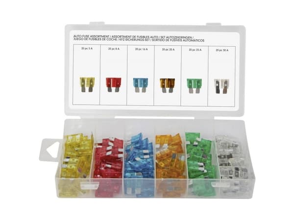 Toolland HAS08 Standard fladsikring 5 A, 10 A, 15 A, 20 A, 25 A, 30 A 120 kappaletta