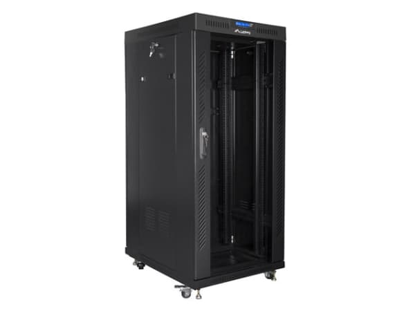 Lanberg - Rack skåp - med 4 kylfläktar, skärm - svart, RAL 9004 - 37U - 19"