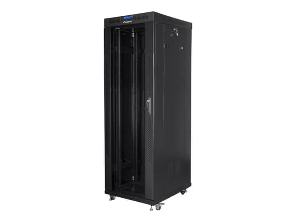 Lanberg - Rack skåp - med 4 kylfläktar, skärm - svart, RAL 9004 - 37U - 19"