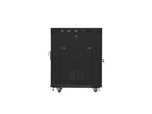Lanberg FF01 series - Rack skap - 800 x 1000, flat pack, with glass door, LCD - med 6 kjølevifter, LCD-skjerm, termostat - fritt stående - svart, RAL