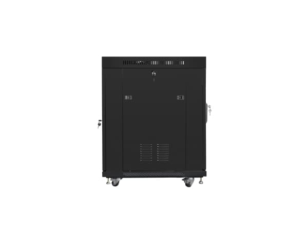 Lanberg FF01 series - Rack skap - 800 x 1000, flat pack, with glass door, LCD - med 6 kjølevifter, LCD-skjerm, termostat - fritt stående - svart, RAL