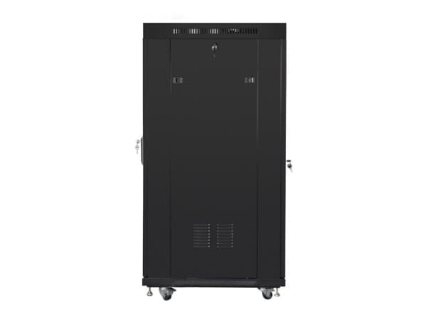 Lanberg - Rack skåp - med 4 kylfläktar, skärm - svart, RAL 9004 - 15U - 19"