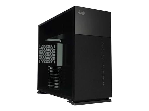 IN WIN 127 - Mid tower - ATX - genomskinlig sidopanel (härdat glas) - ingen strömförsörjning (ATX12V/ PS/2) - svart - USB/ljud Svart