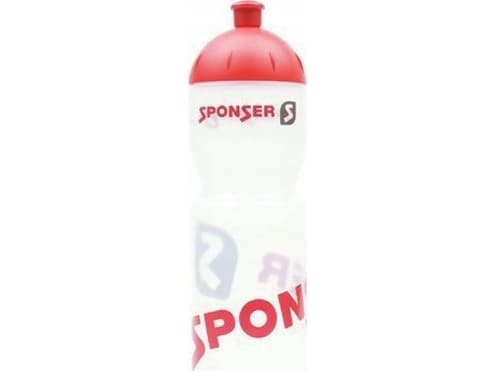Sponsoripullo SPONSER NETTO läpinäkyvä valkoinen/punainen 750 ml (UUTUUS)