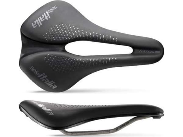 Selle Italia Siodło SELLE ITALIA MAX NOVUS EVO BOOST GEL SUPERFLOW L (ID match - L3) TI 316 tube 7, fibra-tek, sort (NY)