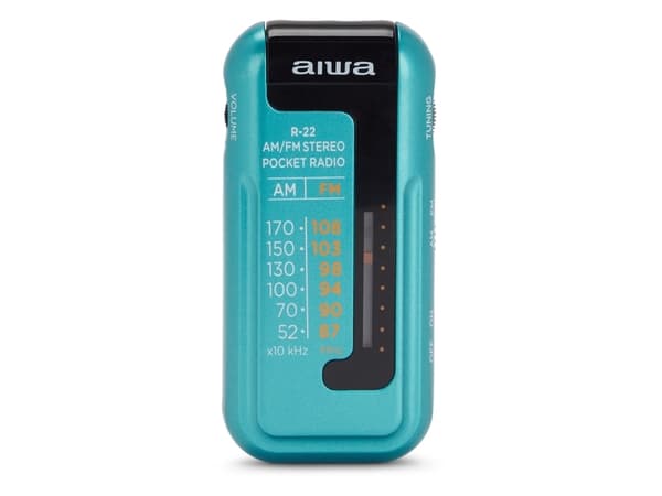 Aiwa R-22TQ, radiopuhelin, analoginen, AM,FM, 87 - 108 Mhz, 52 - 170 kHz, 3,5 mm, 3,5 mm