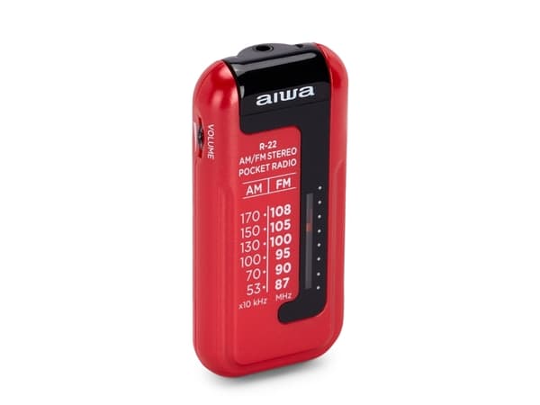 Aiwa R-22RD, Personal, Analog, AM, FM, Analog, 3,5 mm, Röd