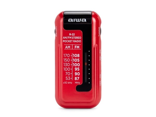 Aiwa R-22RD, Personal, Analog, AM, FM, Analog, 3,5 mm, Röd