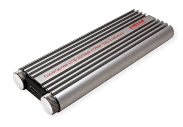 ROLINE 16.01.4147, SSD-kabinett, M.2, 20 Gbit/s, USB-tilkobling, Aluminium, Sort Aluminium, Sort