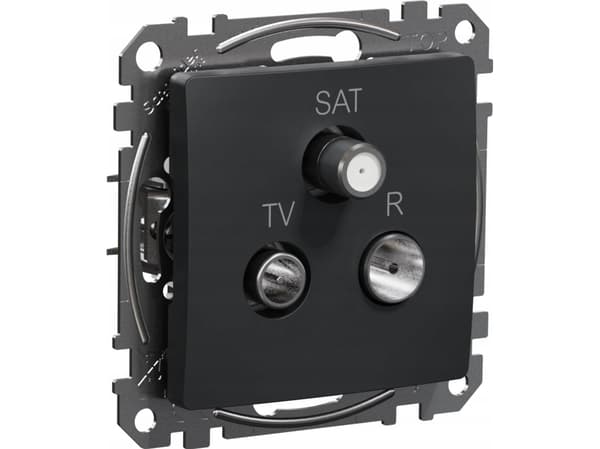Schneider Electric, Sedna Design i Elements, R/TV/SAT-uttak (4dB), svart antrasitt, SDD114481