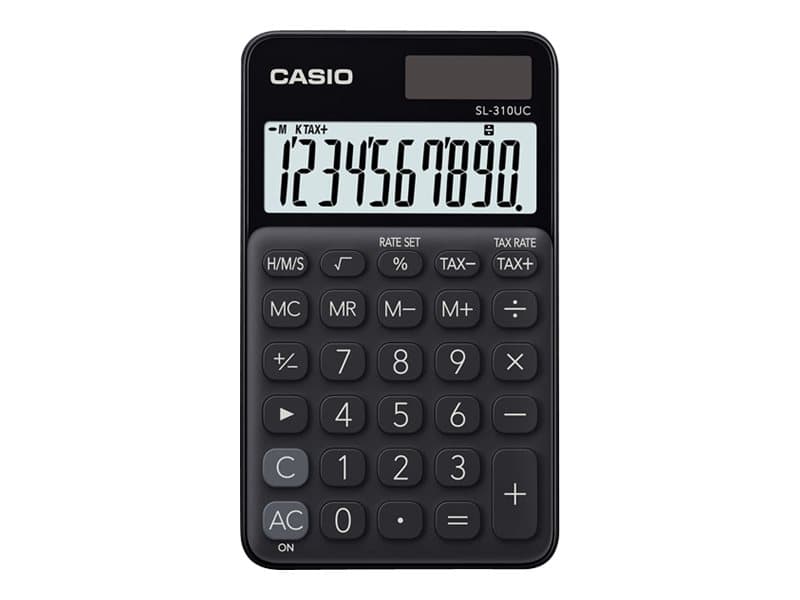 Casio SL-310UC - Fickkalkylator - 10 siffror - solcellspanel, batteri - svart