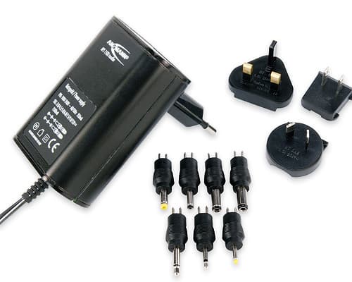 Ansmann APS 1500 Traveler - 3-12V universal strømforsyning for strøm til mange små elektriske enheter. Spenningsstabilisert og kortslutningssikker (5 Sort