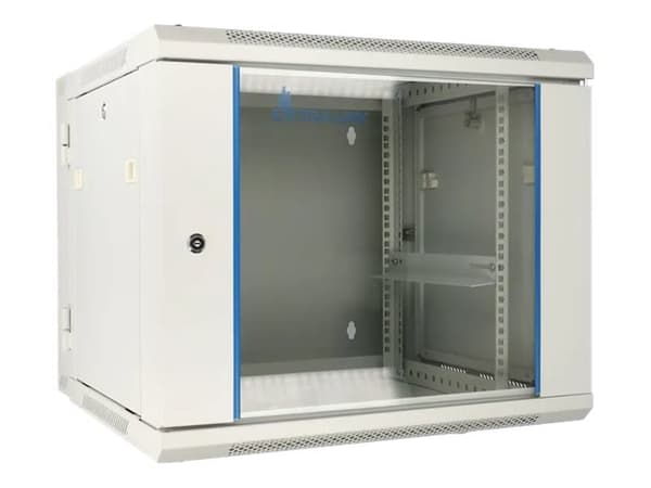 Extralink AZH - Rack skåp - svängtyp - väggmontering - grå - 9U - 19"
