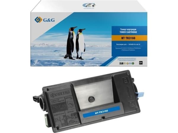 G&amp;G G&amp;G yhteensopiva väriaine Kyocera TK3160:n kanssa, NT-FKTK3160C, musta, 12500s