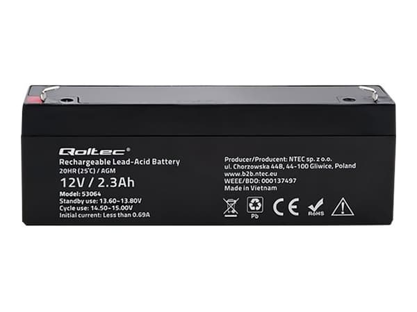 Qoltec 53064 - UPS-batteri - 1 x batteri - blysyre - 2.3 Ah