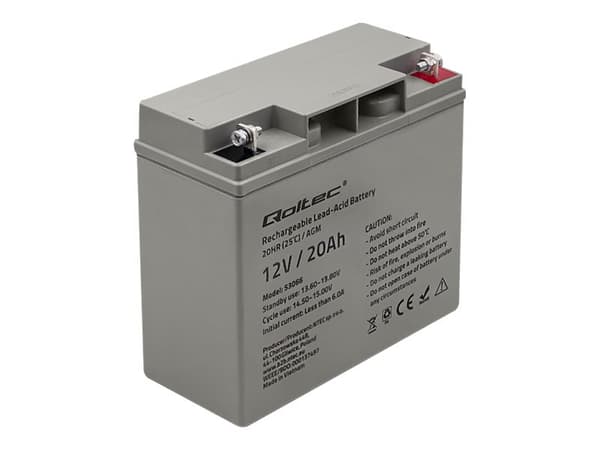 Qoltec AGM batteri | 12V | 20Ah | maks. 300A