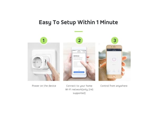 GreenBlue WiFi fjärrstyrt eluttag, Android/iOS/Alexa/Google Home, energiförbrukning, timer, max Energi, timer, max 3680W, typ F, GB720 F