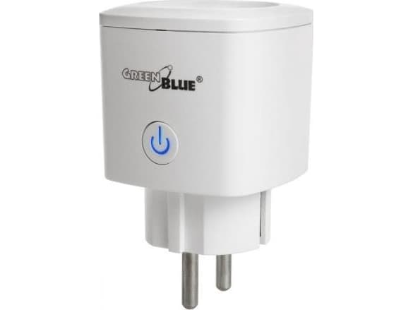 GreenBlue WiFi fjärrstyrt eluttag, Android/iOS/Alexa/Google Home, energiförbrukning, timer, max Energi, timer, max 3680W, typ F, GB720 F
