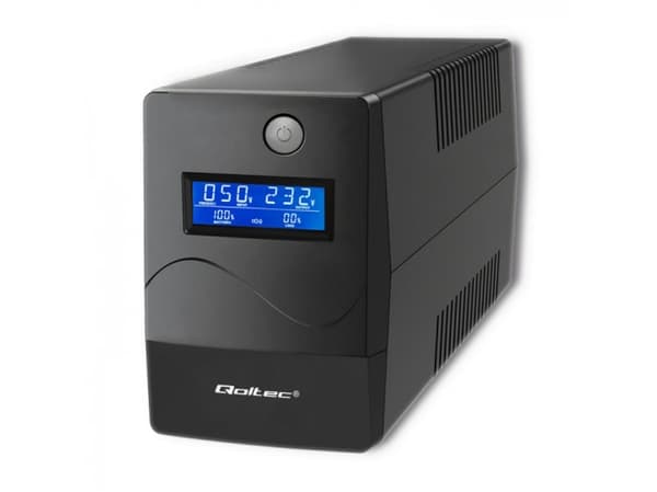 Qoltec Monolith - UPS - AC 140-300 V - 600 Watt - 1000 VA - 9 At - USB - utgangskontakter: 2 - svart