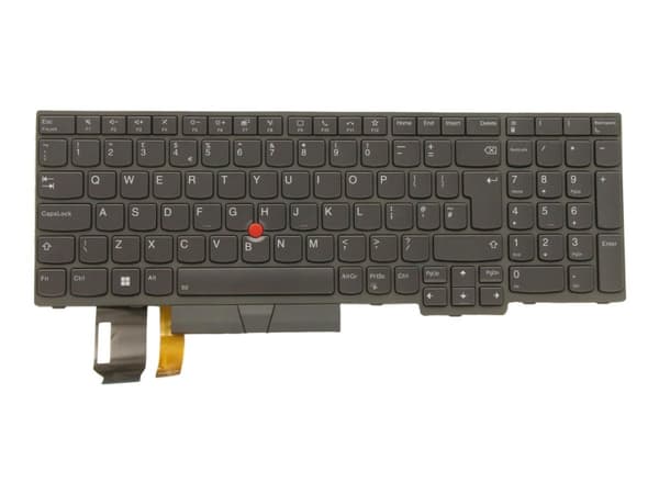 Lite-On - Kannettavan tietokoneen vaihtonäppäimistö - Trackpoint, UltraNav - taustavalaistu - QWERTY - kreikkalainen - musta - FRU - ThinkPad P15s Ge