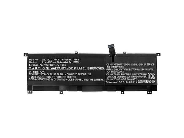 CoreParts - Batteri til bærbar PC - litiumion - 6500 mAh - 74 Wh - svart - for Dell Precision 5530 2-in-1; XPS 15 9575 2-in-1