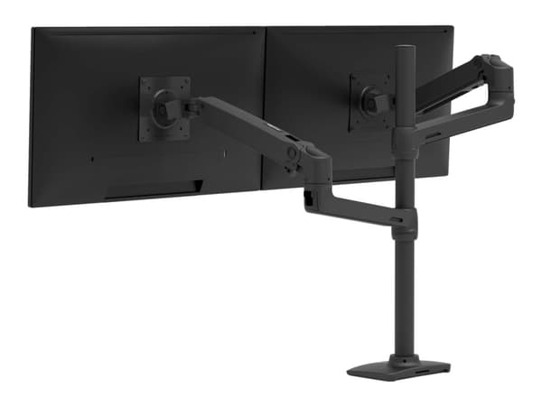 Ergotron LX - Monteringssats (dubbel staplingsarm, hög pelare) - för 2 LCD-bildskärmar - mattsvart - skärmstorlek: upp till 40 tum - disk-monteringsb