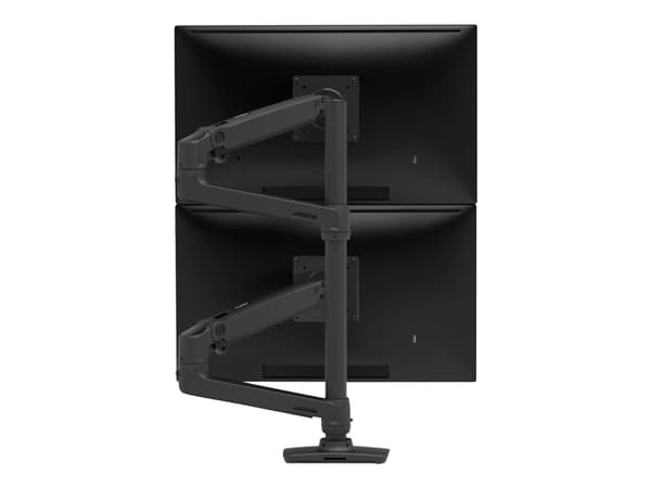 Ergotron LX - Monteringssats (dubbel staplingsarm, hög pelare) - för 2 LCD-bildskärmar - mattsvart - skärmstorlek: upp till 40 tum - disk-monteringsb